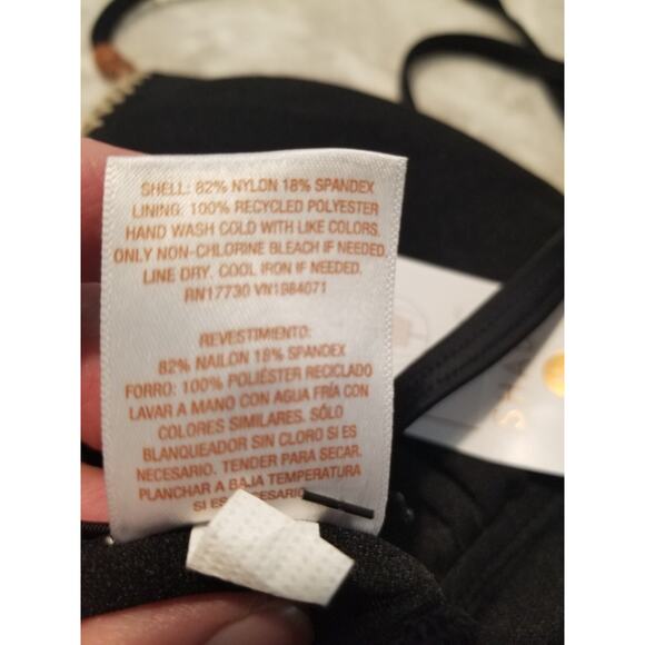 Shade & Shore Plunge Bead Detail Extra High Leg One Piece Swimsuit Women Small - Picture 8 of 9